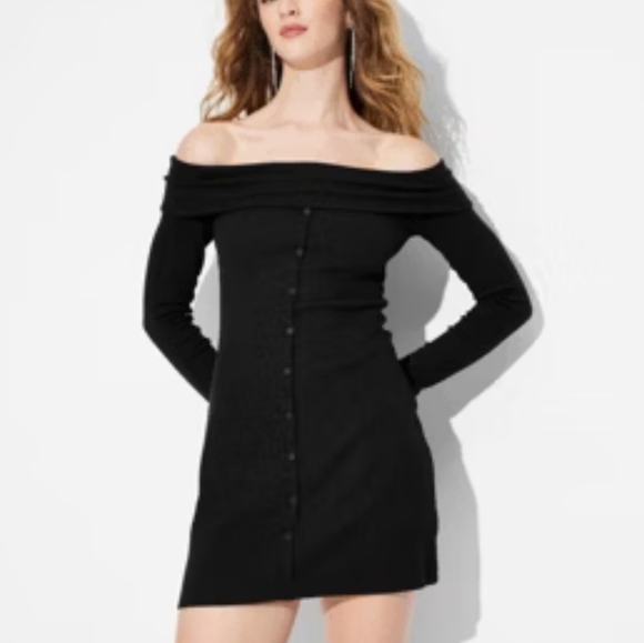 wild fable Dresses & Skirts - Black Long Sleeve Mini Bodycon Dress